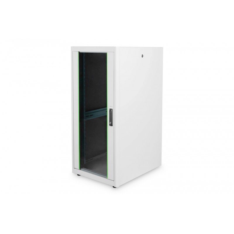 Netzwerkschrank freistehend 19" 26HE Digitus compatible 1300x600x800 mm, Farbe Grau RAL 7035, mit Glasfronttür