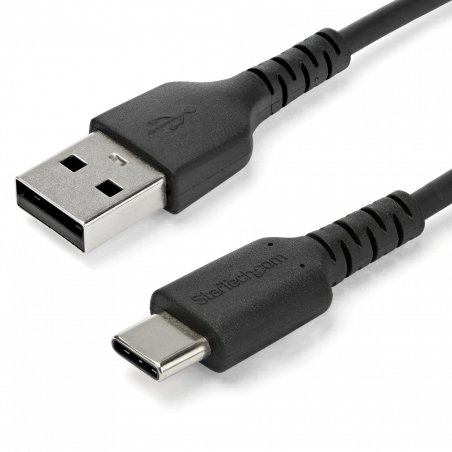 1M DURABLE USB 2.0 TO USB C CABLE BLACK ARAMID FIBER