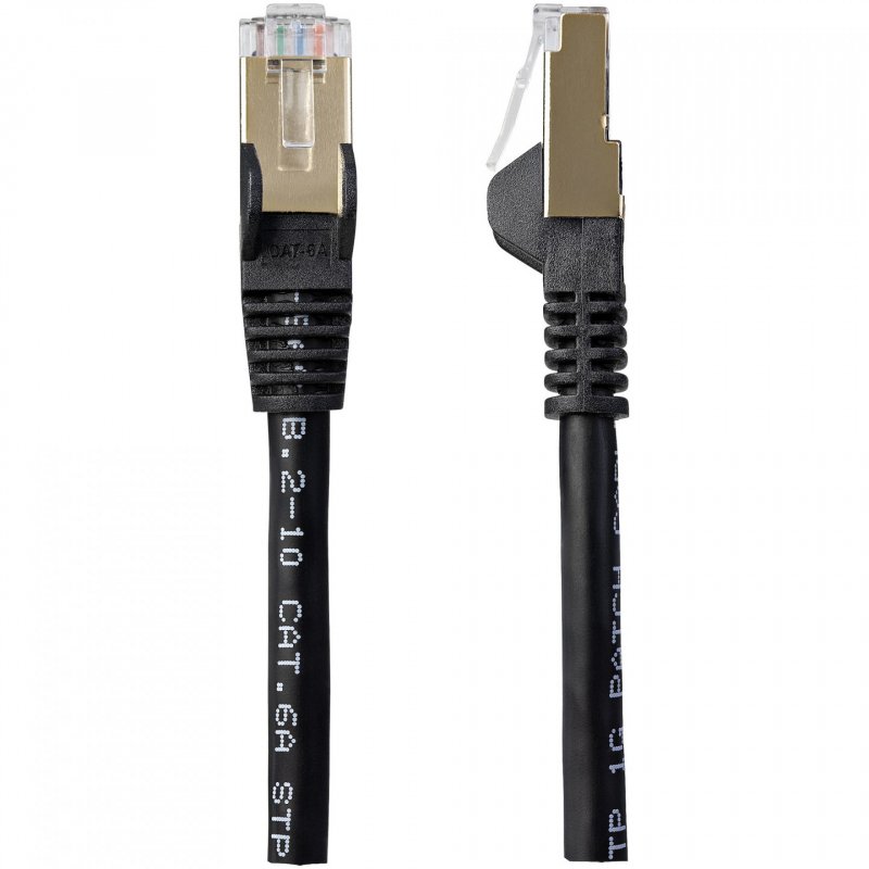 10M CAT6A ETHERNET CABLE BLACK - SHIELDED COPPER WIRE