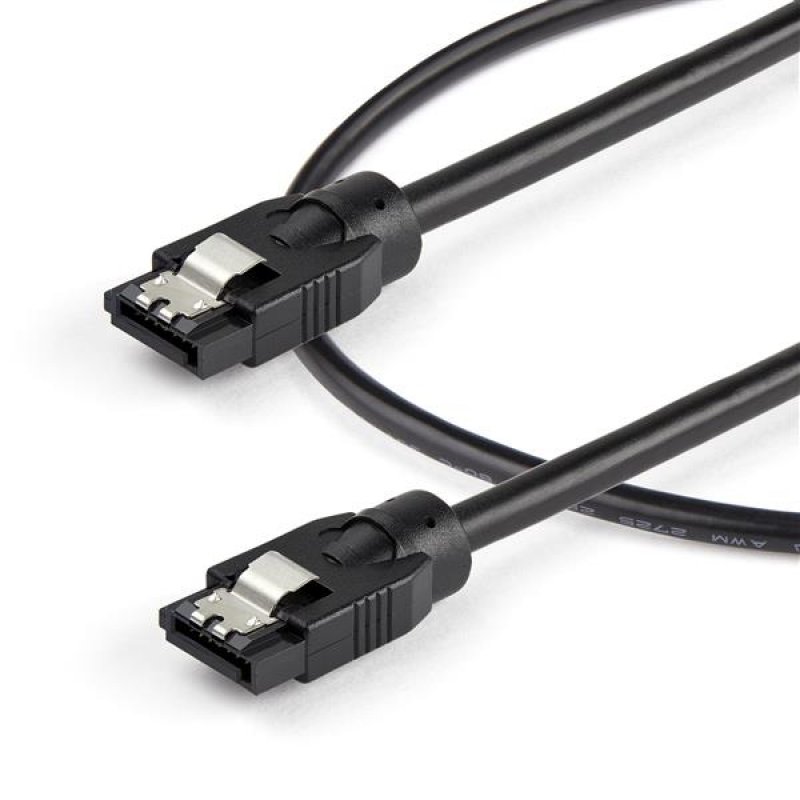 0.3 M ROUND SATA CABLE - 6GBS SATA CORD - LATCHING CONNECTORS