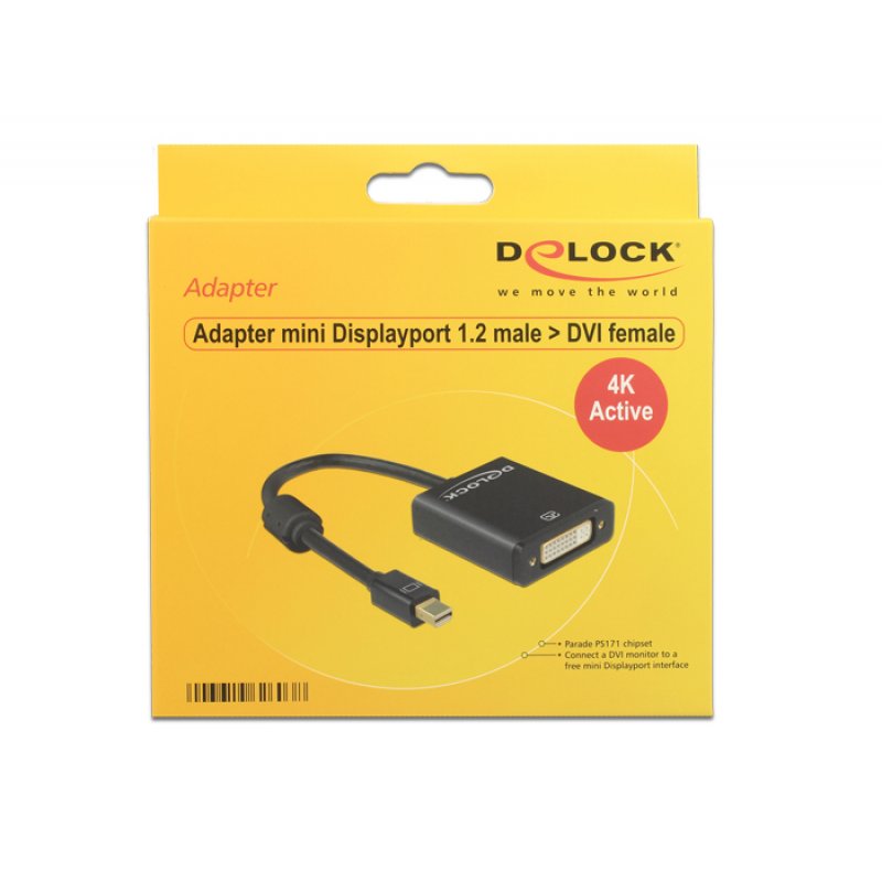 DeLOCK 62603 video cable adapter 0.2 m Mini DisplayPort DVI-I Black
