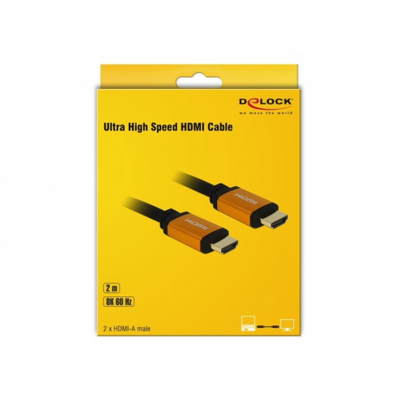 DeLOCK 85729 HDMI cable 2 m HDMI Type A (Standard) Black, Gold
