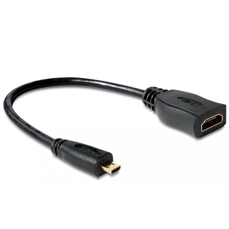 DeLOCK 65391 câble HDMI 0,23 m HDMI Type A (Standard) HDMI Type D (Micro) Noir