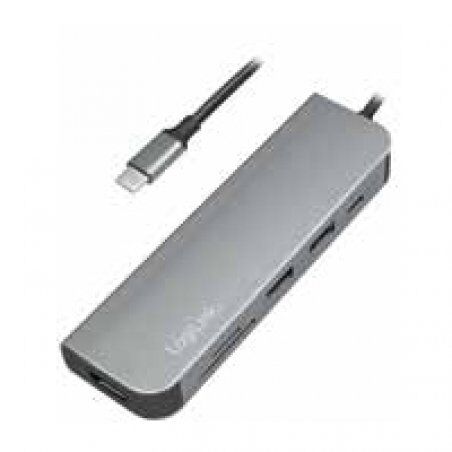 LogiLink UA0343 station d'accueil USB 3.2 Gen 1 (3.1 Gen 1) Type-C Aluminium