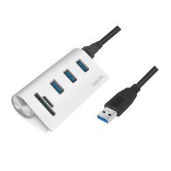 LogiLink CR0045 hub & concentrateur USB 3.2 Gen 1 (3.1 Gen 1) Type-A 5000 Mbit/s Argent
