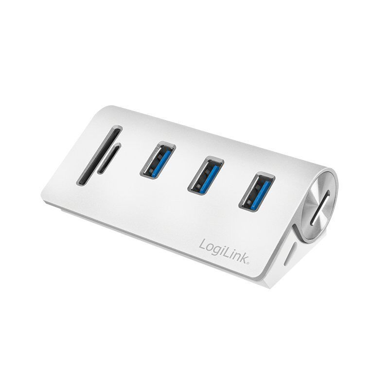 LogiLink CR0045 hub & concentrateur USB 3.2 Gen 1 (3.1 Gen 1) Type-A 5000 Mbit/s Argent