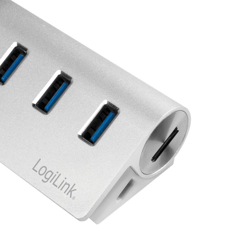 LogiLink CR0045 interface hub USB 3.2 Gen 1 (3.1 Gen 1) Type-A 5000 Mbit/s Silver