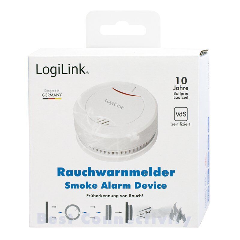 LogiLink compatible Smoke Detector with VdS Approval - Rauchmelder