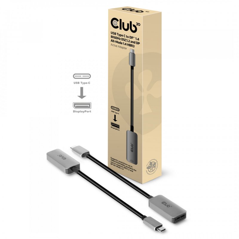 CLUB3D CAC-1567 adaptateur graphique USB 7680 x 4320 pixels Noir, Argent