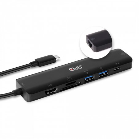CLUB3D CSV-1592 station d'accueil USB 3.2 Gen 1 (3.1 Gen 1) Type-C Noir