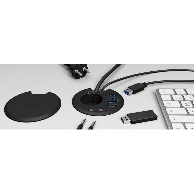ICY BOX IB-HUB1430 socket-outlet Black