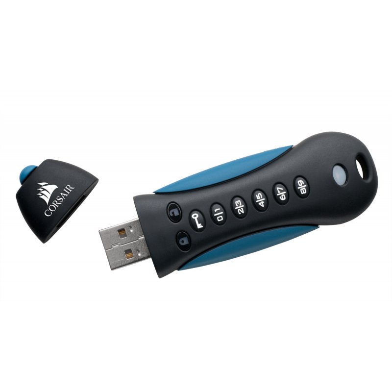 Corsair Padlock 3 lecteur USB flash 128 Go USB Type-A 3.2 Gen 1 (3.1 Gen 1) Noir, Bleu