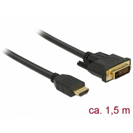 DeLOCK 85653 video cable adapter 1.5 m HDMI Type A (Standard) DVI Black