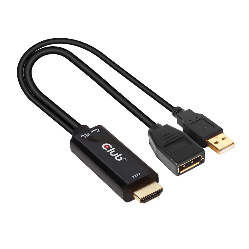 CLUB3D HDMI 2.0 TO DISPLAYPORT 1.2 4K60HZ HDR M/F ACTIVE ADAPTER Noir