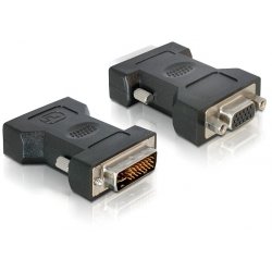 DeLOCK VGA 15pin F  DVI 24+5 M DVI-I 15pin VGA Black