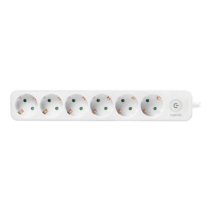 LogiLink LPS247 power extension 1.5 m 6 AC outlet(s) Indoor White