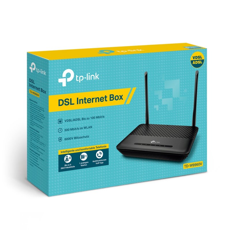 TP-Link compatible TD-W9960v - Wireless Router - DSL-Modem - 802.11b/g/n - Desktop