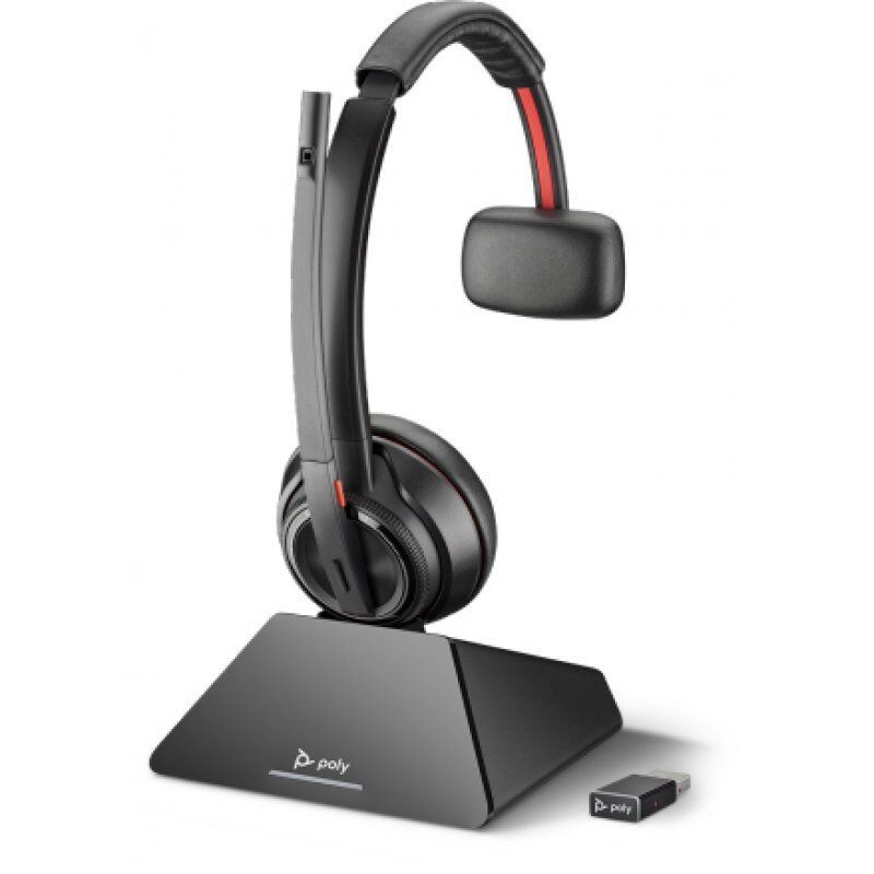POLY Savi 8210 UC Casque Sans fil Arceau Bureau/Centre d'appels USB Type-C Socle de chargement Noir