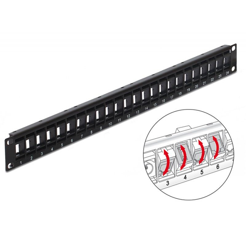 DeLOCK Keystone Patch Panel - Patch Panel - 1U - 19"