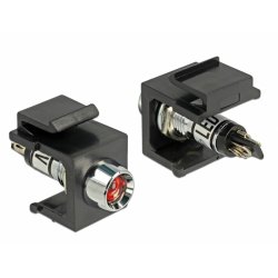 DeLOCK 86459 connecteur de fils Keystone LED Noir, Rouge, Acier inoxydable