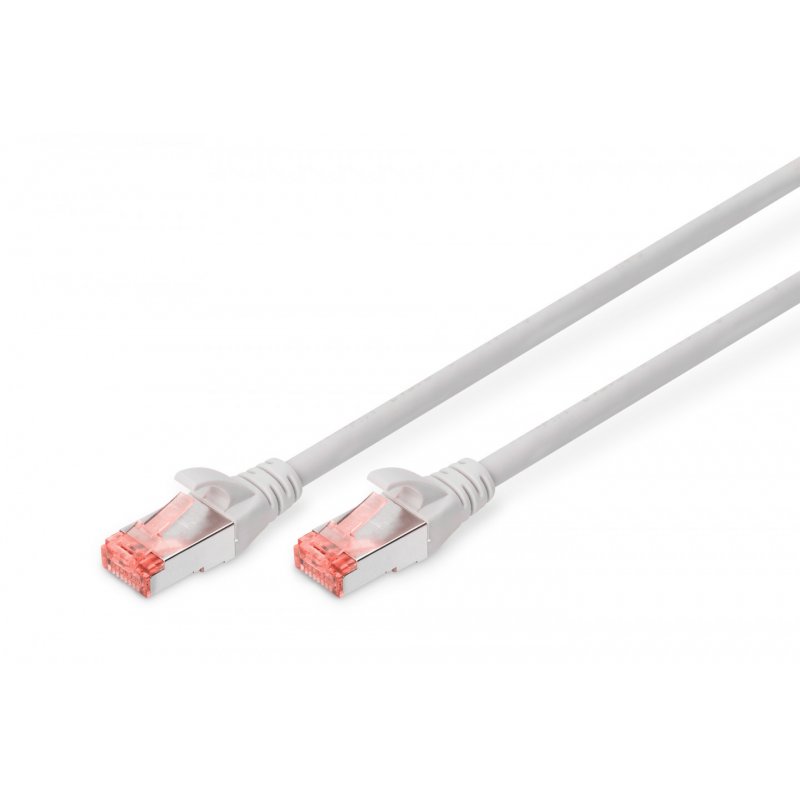 Patchkabel CAT6 RJ45 S/FTP Länge 1,5 m, Farbe grey AWG 27/7, Cu, Digitus
