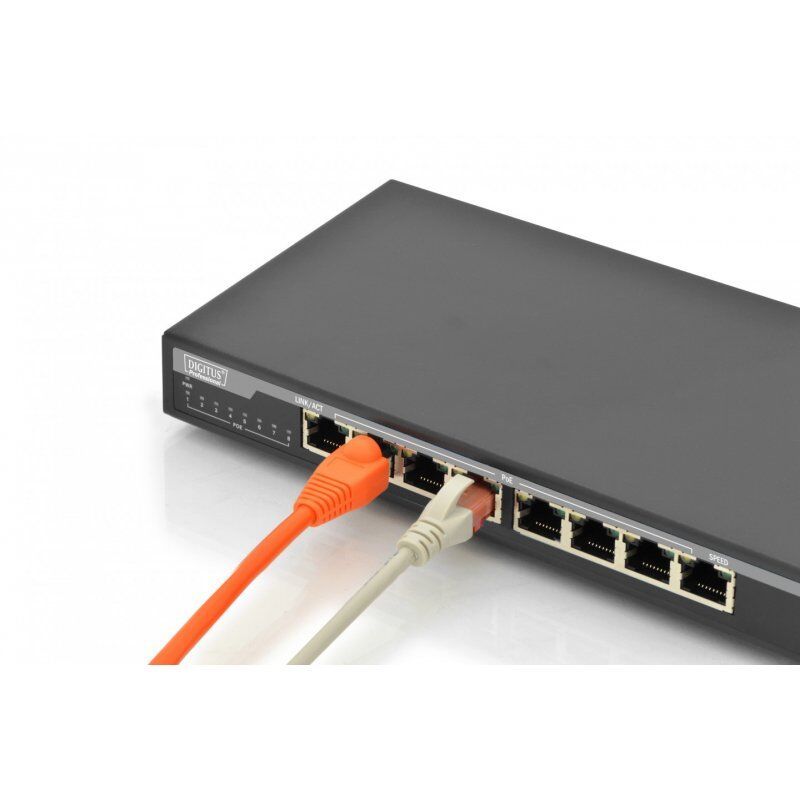 Digitus Commutateur de bureau PoE Gigabit 10/100/1000 Mbit/s, 8 ports