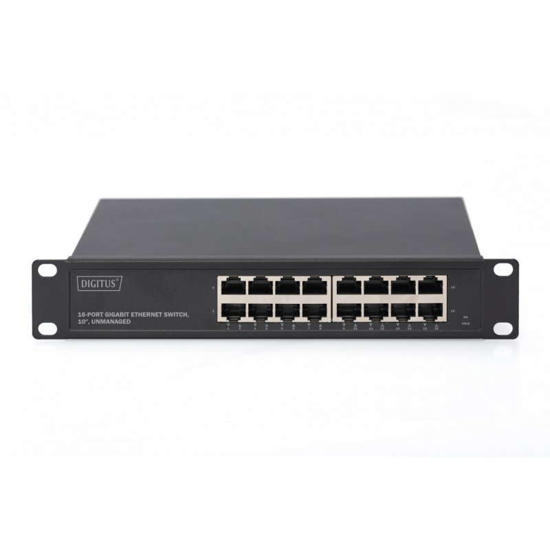 DIGITUS DN-80115 - Switch - 16 Anschlüsse - unmanaged - an Rack montierbar