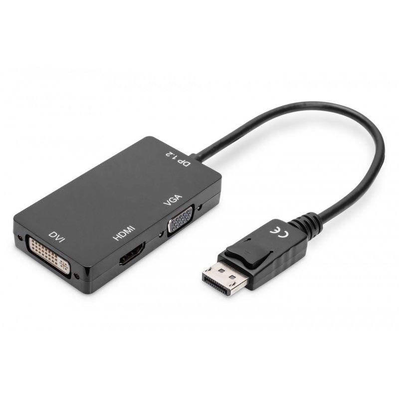DIGITUS DisplayPort 3in1 Adapter- DisplayPort/HDMI+DVI+VGA - 20 cm
