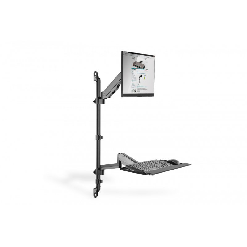Digitus Flexible wall-mounted Stand/Sit workstation, single monitor