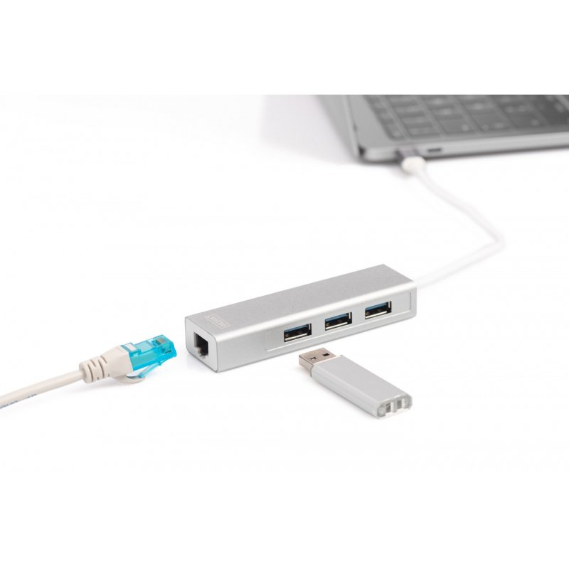 Digitus Concentrateur USB 3.0 de Type-C™ avec Gigabit Ethernet