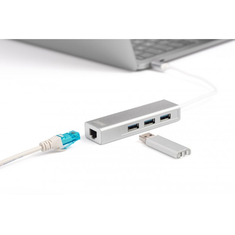 Digitus Concentrateur USB 3.0 de Type-C™ avec Gigabit Ethernet