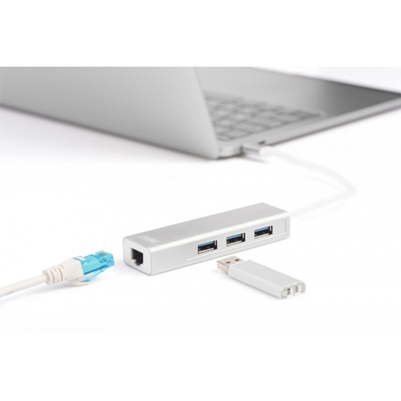Digitus Concentrateur USB 3.0 de Type-C™ avec Gigabit Ethernet