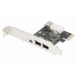 PCIE CARD FIREWIRE 1394A 3 PORT 1X EXT. 1394MINI 2X EXT. 1394A