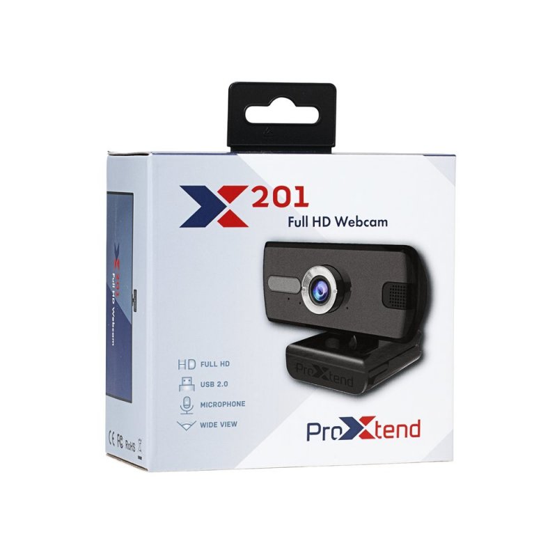 ProXtend X201 Full HD webcam 3 MP 2048 x 1536 pixels USB 2.0 Noir, Argent