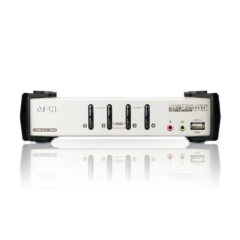 ATEN Commutateur KVMP™ VGA/audio PS/2-USB 4 ports avec OSD