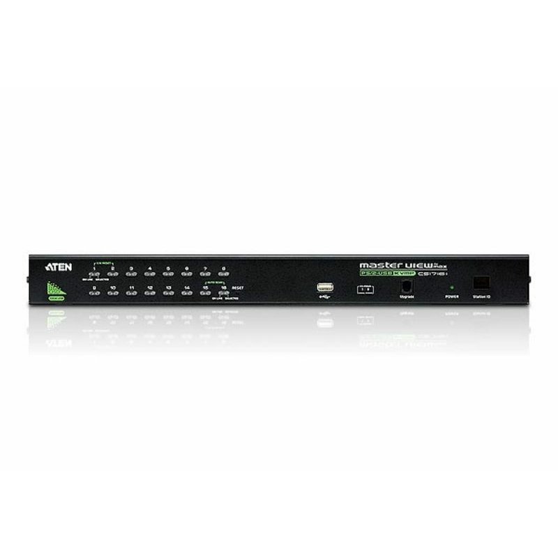 ATEN Commutateur KVM VGA USB PS/2 16 ports avec port de connexion en chaîne avec prise en charge des périphériques US