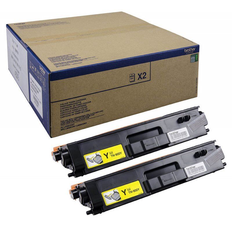 Brother TN-900YTWIN toner cartridge 2 pc(s) Original Yellow
