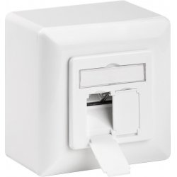 Goobay CAT 6 Universal Wall Plate Incl. On-Wall Mounting Frame, White