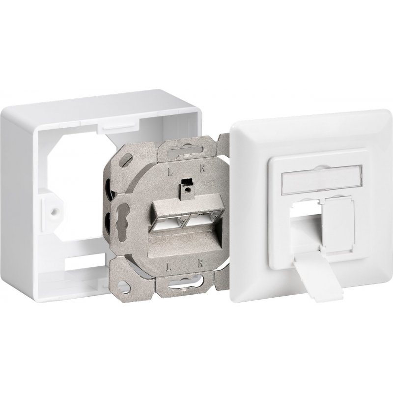 Goobay 68244 prise de courant RJ-45 Blanc