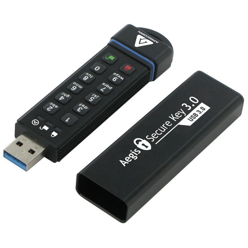 Apricorn Aegis Secure Key 3.0 USB flash drive 60 GB USB Type-A 3.2 Gen 1 (3.1 Gen 1) Black