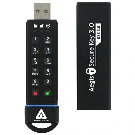 Apricorn Aegis Secure Key 3.0 lecteur USB flash 120 Go USB Type-A 3.2 Gen 1 (3.1 Gen 1) Noir