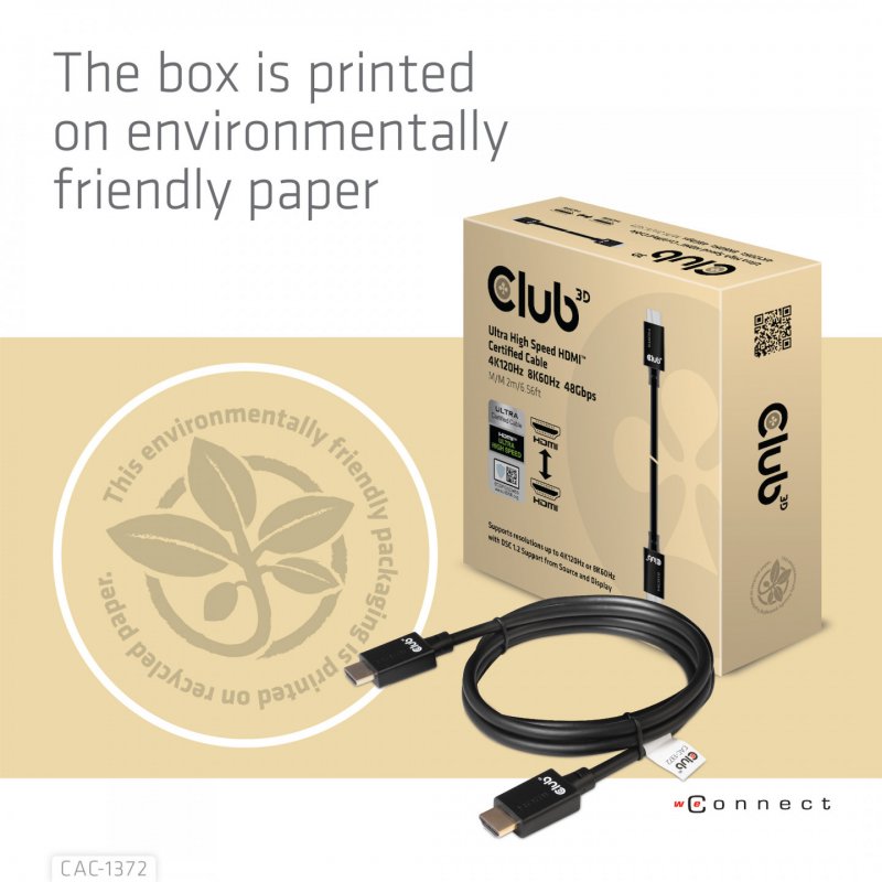 Club 3D compatible Ultra High Speed HDMI™ 4K120Hz, 8K60Hz Kabel 48Gbps St./St. - 2m