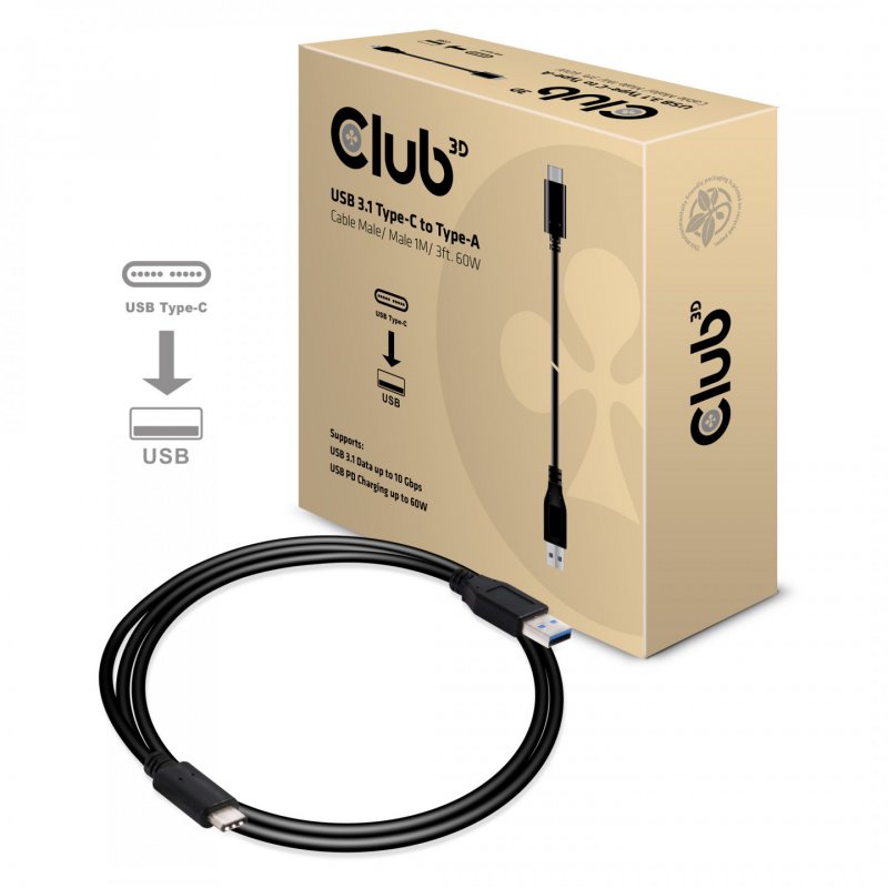 Club 3D compatible USB Typ-C-Kabel - 1 m