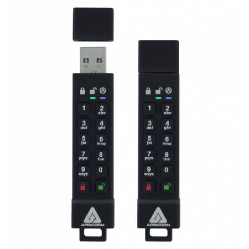 Apricorn Aegis Secure Key 3z lecteur USB flash 128 Go USB Type-A 3.2 Gen 1 (3.1 Gen 1) Noir