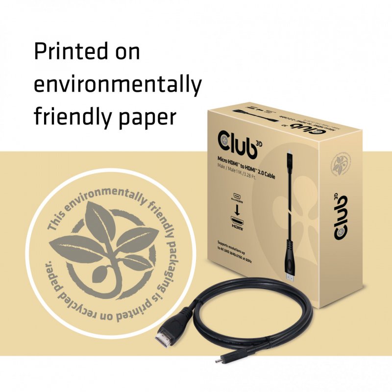 Club 3D compatible HDMI-Kabel - Micro HDMI auf HDMI 2.0 - 1 m
