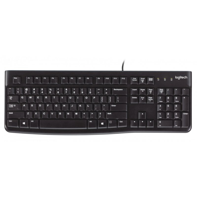 Logitech K120 Corded Keyboard clavier USB QWERTY Anglais Noir