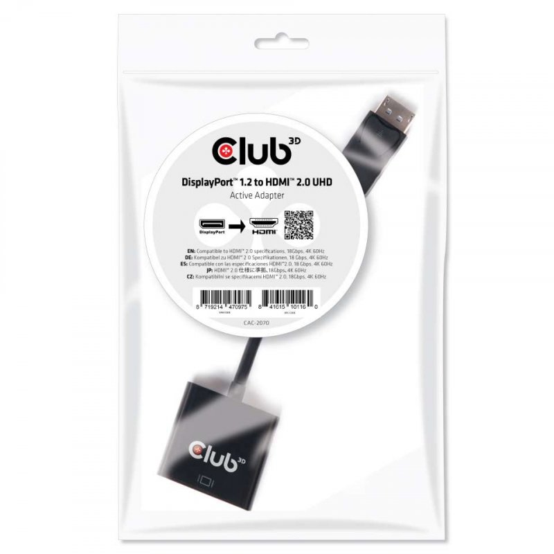 Club 3D compatible Video- / Audio-Adapter - DisplayPort / HDMI - 20.3 cm
