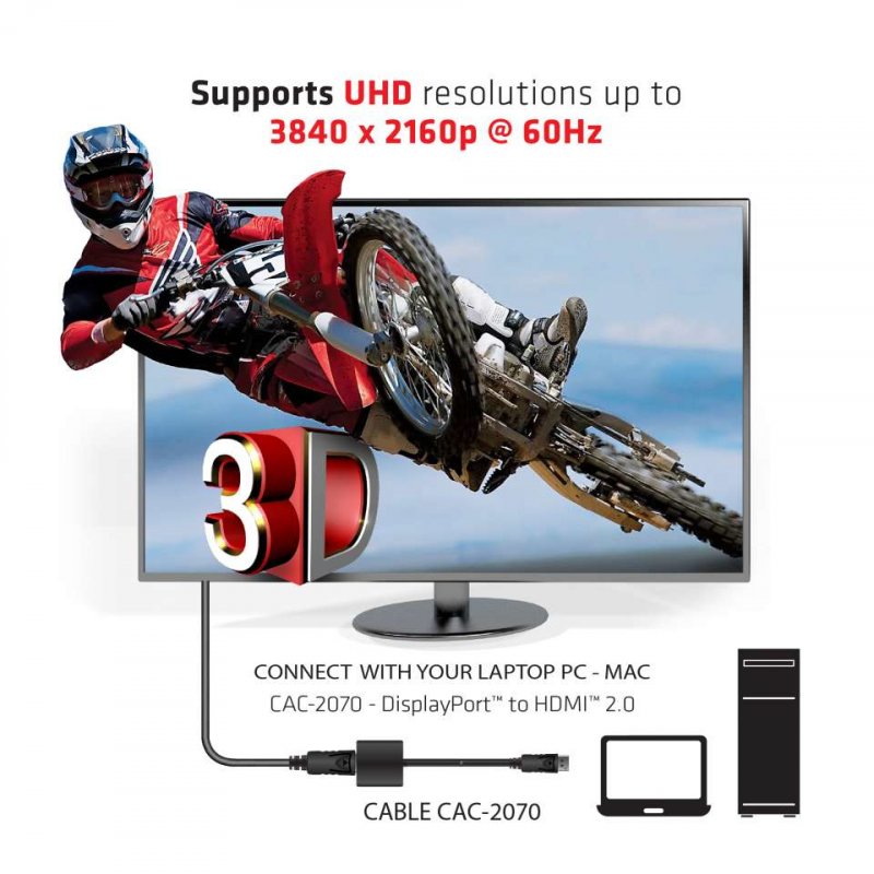 Club 3D compatible Video- / Audio-Adapter - DisplayPort / HDMI - 20.3 cm