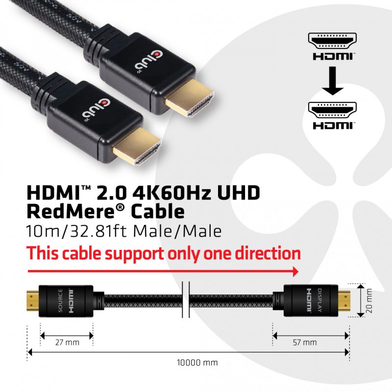 Club 3D compatible CAC-2313 - HDMI mit Ethernetkabel - 10 m