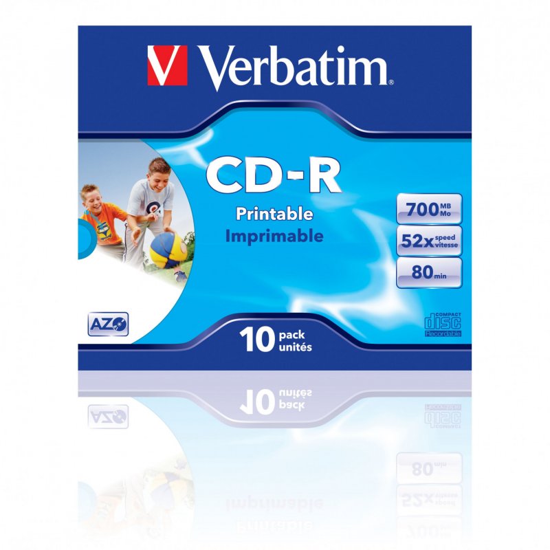 Verbatim CD-R AZO Wide Inkjet Printable 700 Mo 10 pièce(s)